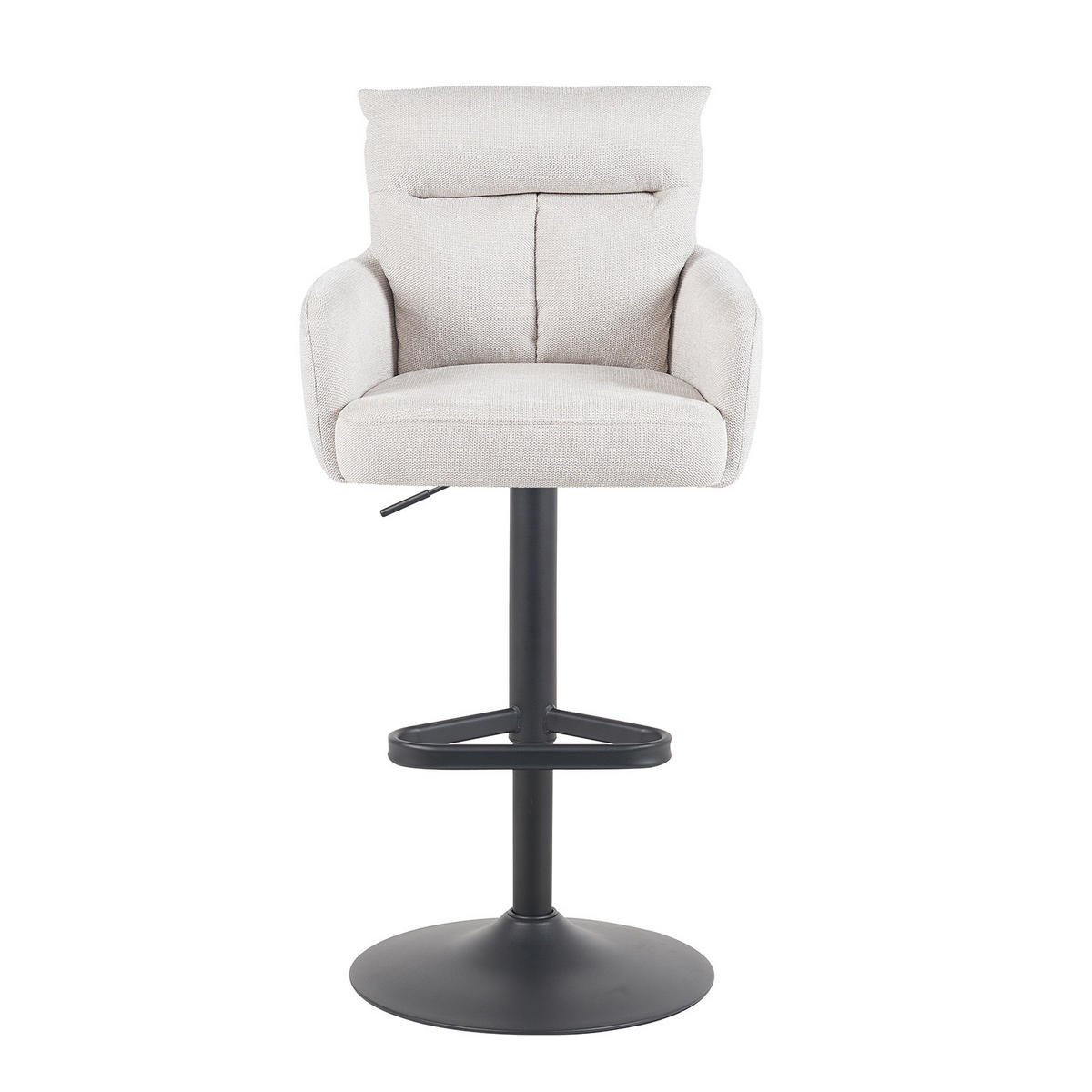BARHOCKER Aris - Creme/Schwarz, Textil/Metall (54/101/57cm) - DUBI Möbel