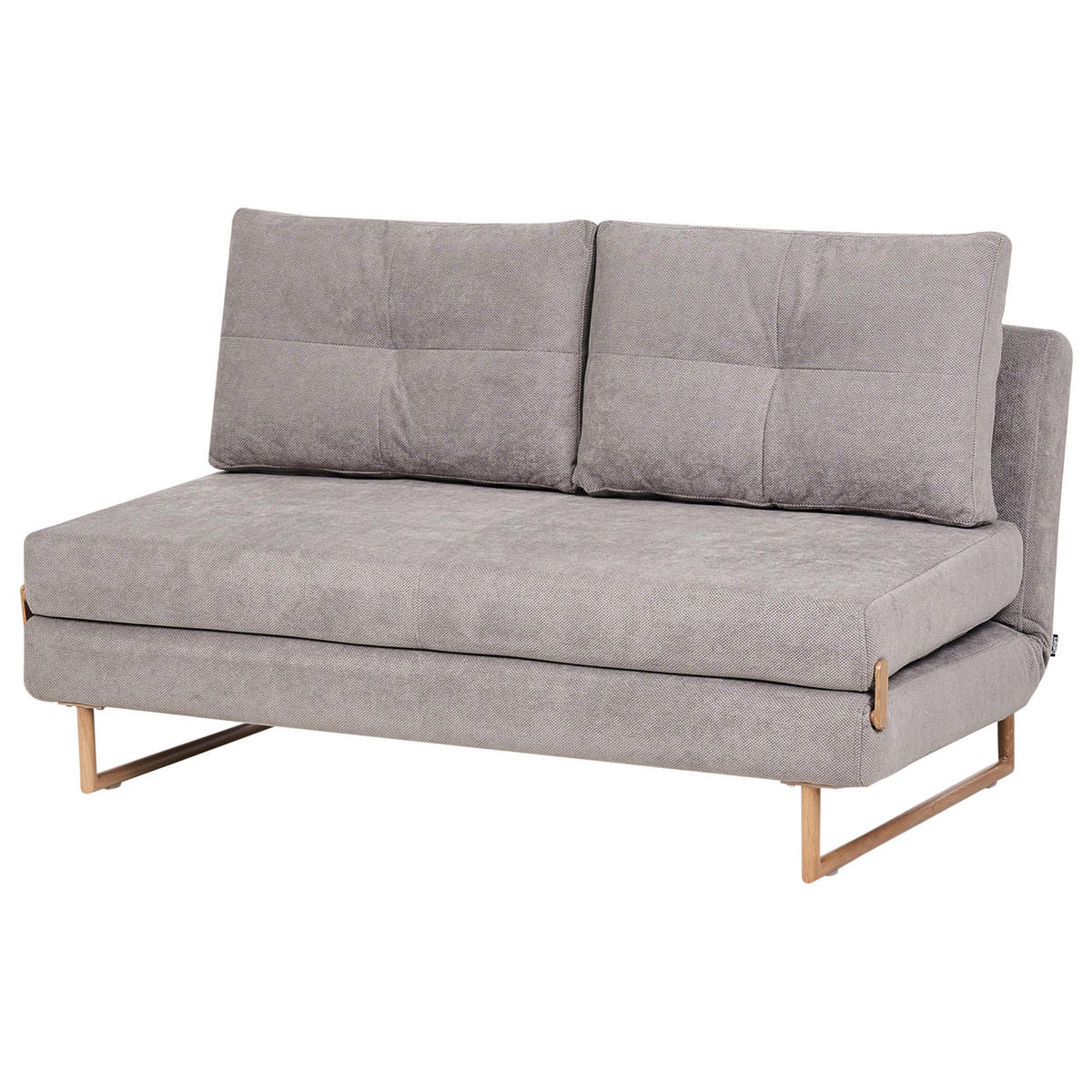 SCHLAFSOFA 3-Sitzer Stoff Grau Jerslev - Hellbraun/Dunkelgrau, Textil (150/87/84cm) - Beliani