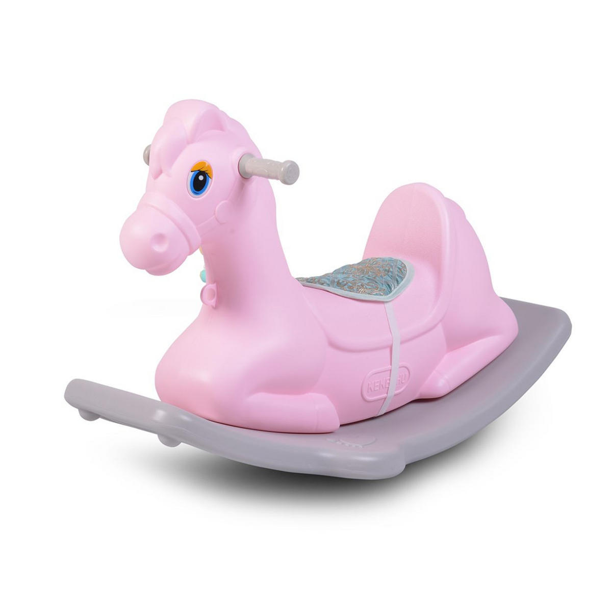 SCHAUKELPFERD Napoleon 18101 rosa Kunststoff, breiter ergonomischer Sitz, bis 40 kg, ab 1 Jahr - Grau, Kunststoff (39/50/79cm) - Moni