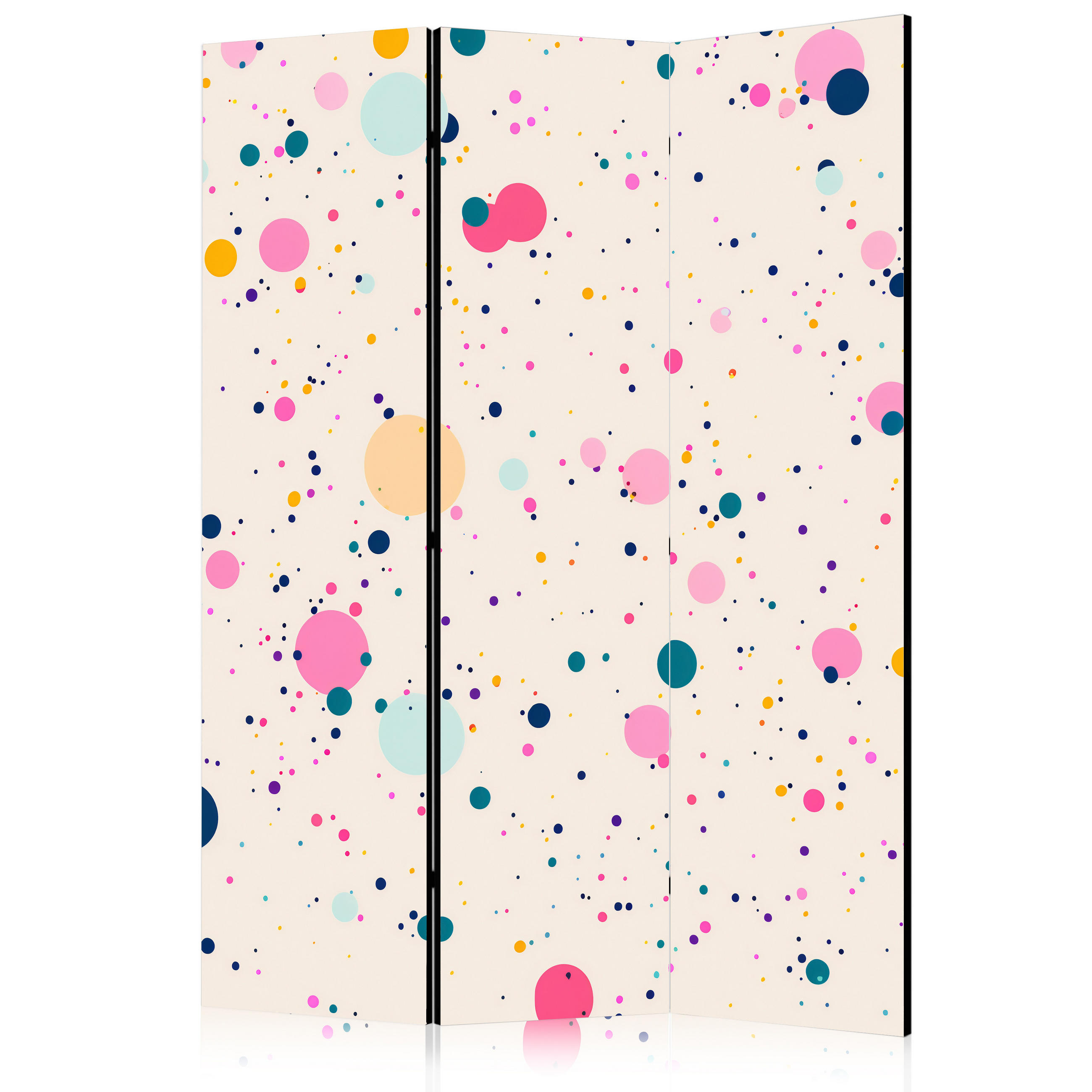 PARAVENT Akustik 3-tlg 135x172 cm abstrakte Flecken und Kleckse - Multicolor, Holz/Textil (135/172/3cm) - Muralo