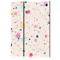 PARAVENT Akustik 3-tlg 135x172 cm abstrakte Flecken und Kleckse - Multicolor, Holz/Textil (135/172/3cm) - Muralo