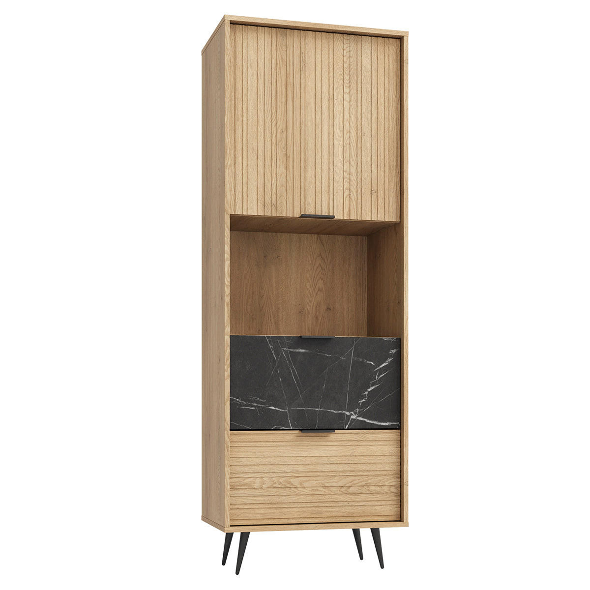 LUKA Holz und Schwarz - Schwarz, Holzwerkstoff (62.5/180/40cm) - Petits-meubles