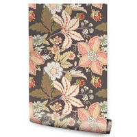 VLIESTAPETE Florale Ornamente im Retro-Stil – Rosa, Beige, Braun – 50x1000 cm - Beige/Rosa, Papier (50/1000cm) - Muralo