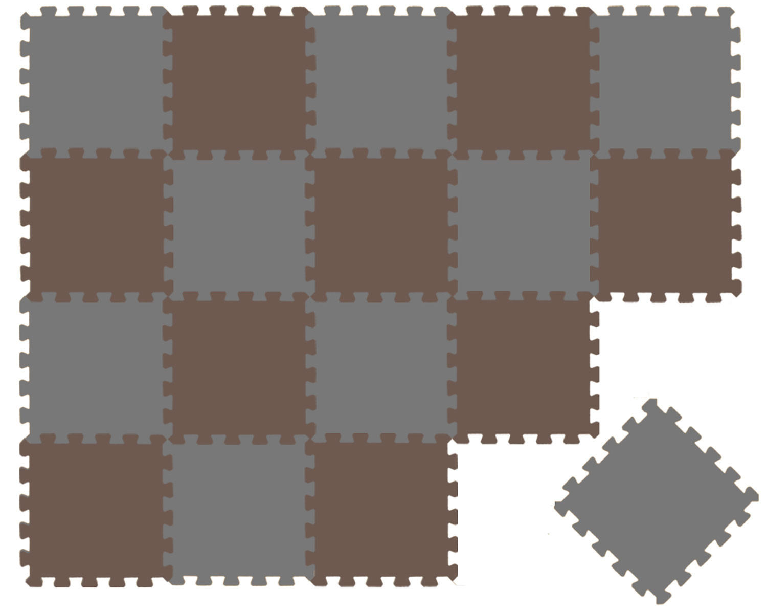 SPIELMATTE ab Null - 180/90/1 cm Puzzlematte Grau - Multicolor, Kunststoff (30/30cm) - Littletom