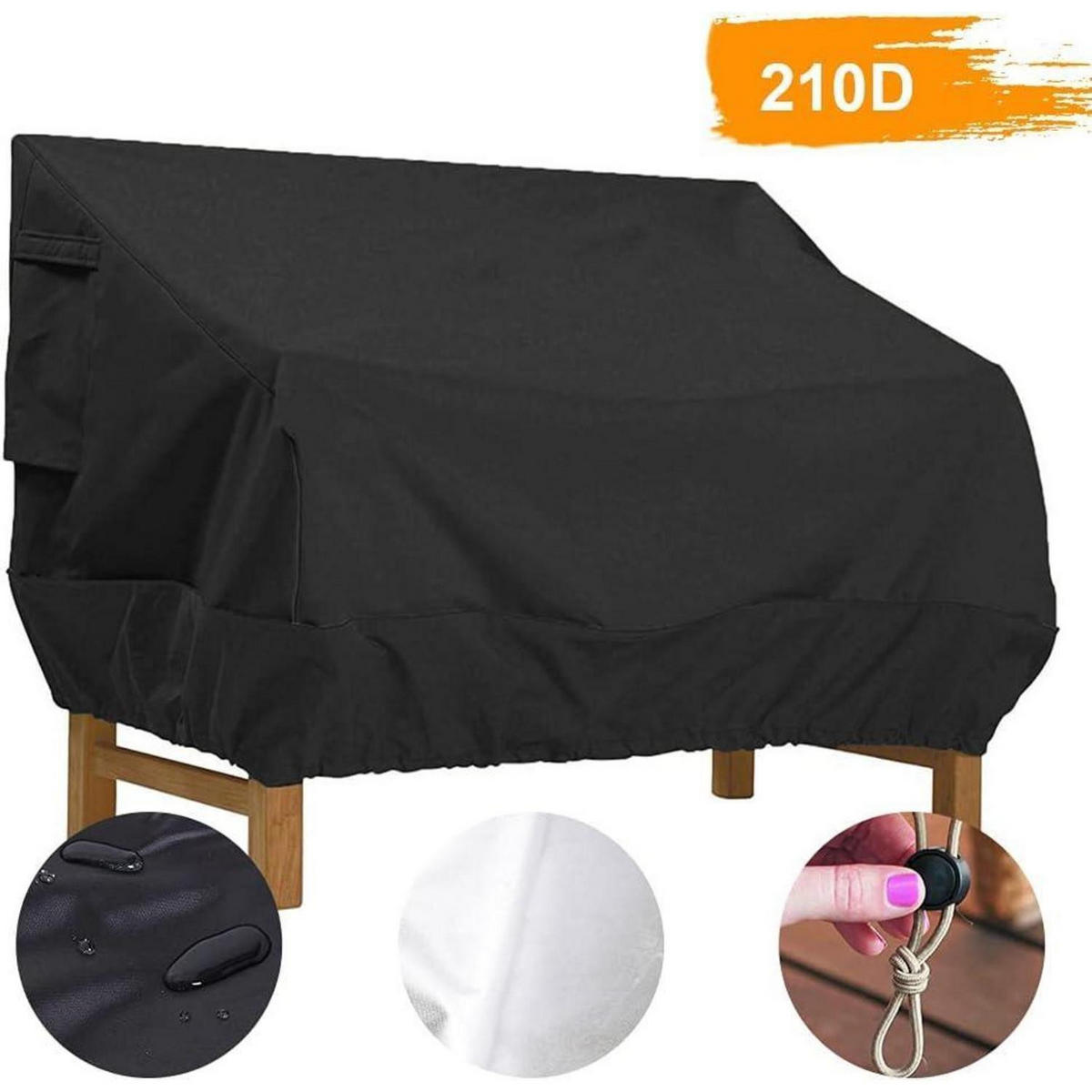 GARTENBANK Schutzhülle 224 x 83 x 84 cm Oxford Schwarz - Schwarz, Textil (83/84/224cm)