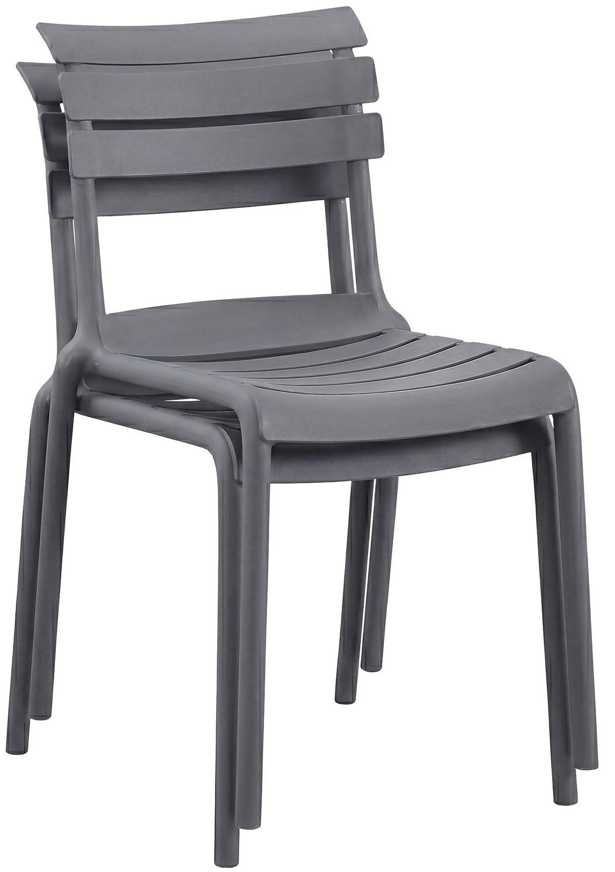 GARTENMÖBEL-SET Klara 2 Stühle 190x72x82cm Kunststoff Dunkelgrau Balkonset - Dunkelgrau, Kunststoff - DELUKE