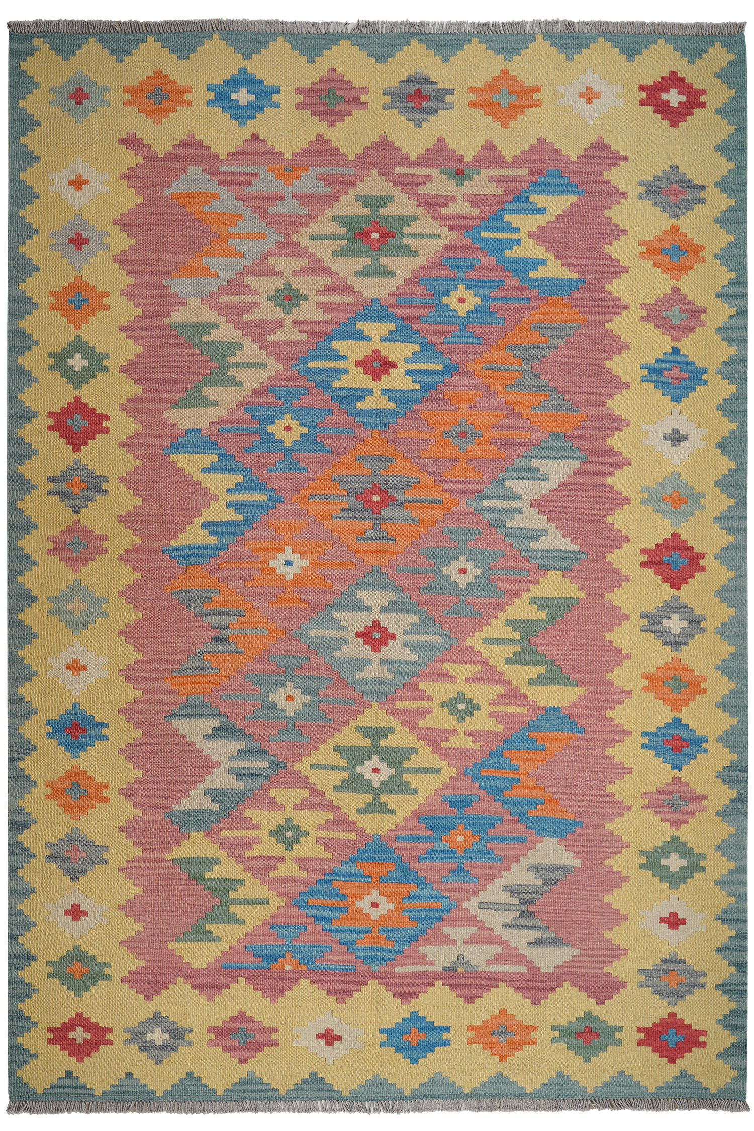 HANDWEBTEPPICH Kelim Gashgai Rot 241/167 cm Schurwolle - Rot, Textil (167/241cm) - Looma