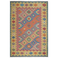 HANDWEBTEPPICH Kelim Gashgai Rot 241/167 cm Schurwolle - Rot, Textil (167/241cm) - Looma