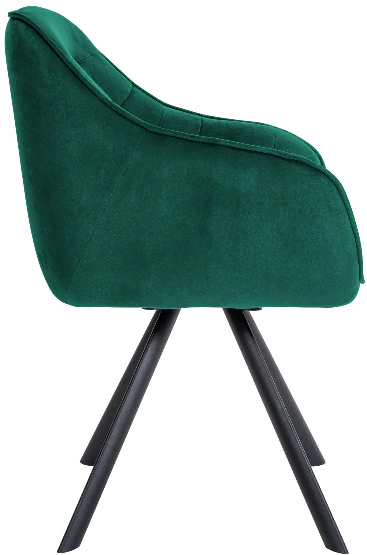 ARMLEHNENSTUHL Samt grün - Schwarz/Grün, Textil/Metall (57/90/63cm) - CLP