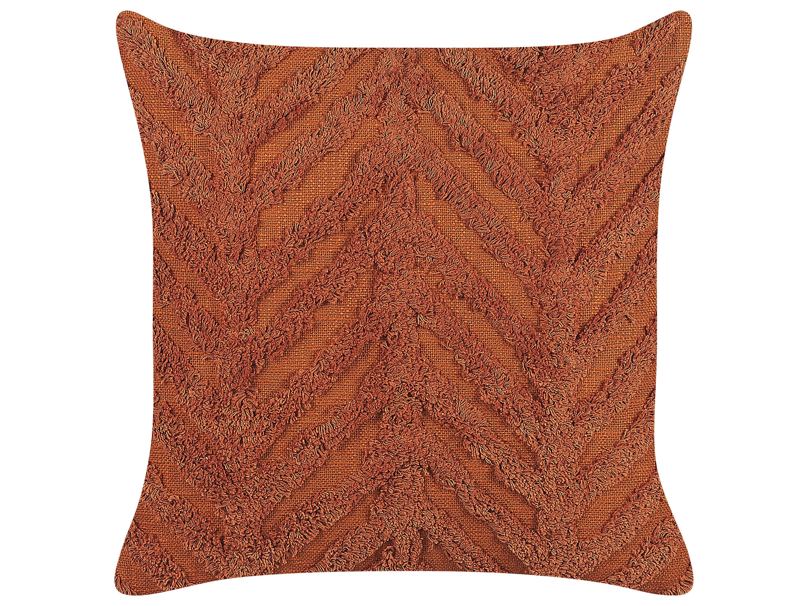 DEKOKISSEN 2er-Set Orange 45/45 cm Lewisia - Orange, Naturmaterialien/Textil (45/45cm) - Beliani