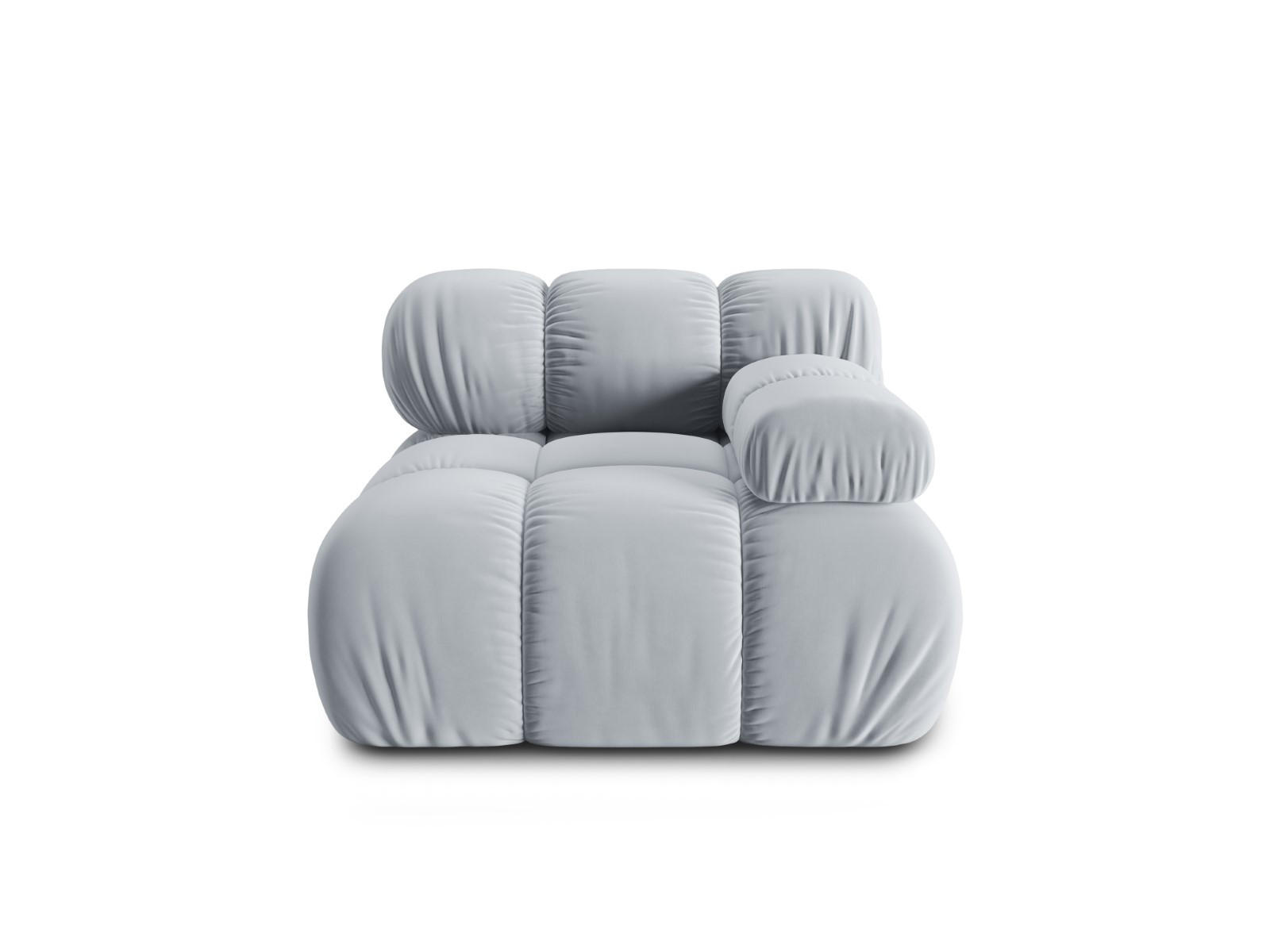 MODUL rechts Bellis aus Samt hellblau - Hellblau, Textil (94/70/94cm) - Micadoni