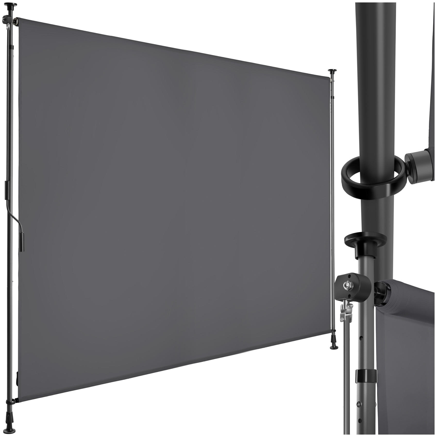 KLEMMMARKISE Taija,leichtgängige Handkurbel,dunkelgrau - Dunkelgrau, Kunststoff (208/310cm) - tectake