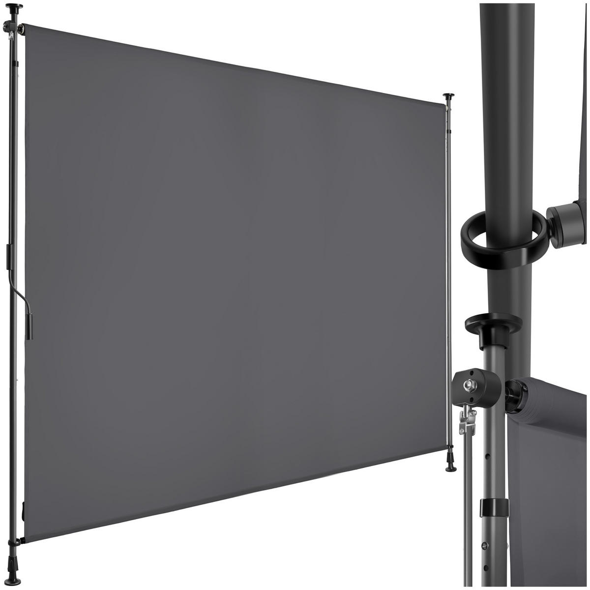 KLEMMMARKISE Taija,leichtgängige Handkurbel,dunkelgrau - Dunkelgrau, Kunststoff (208/310cm) - tectake