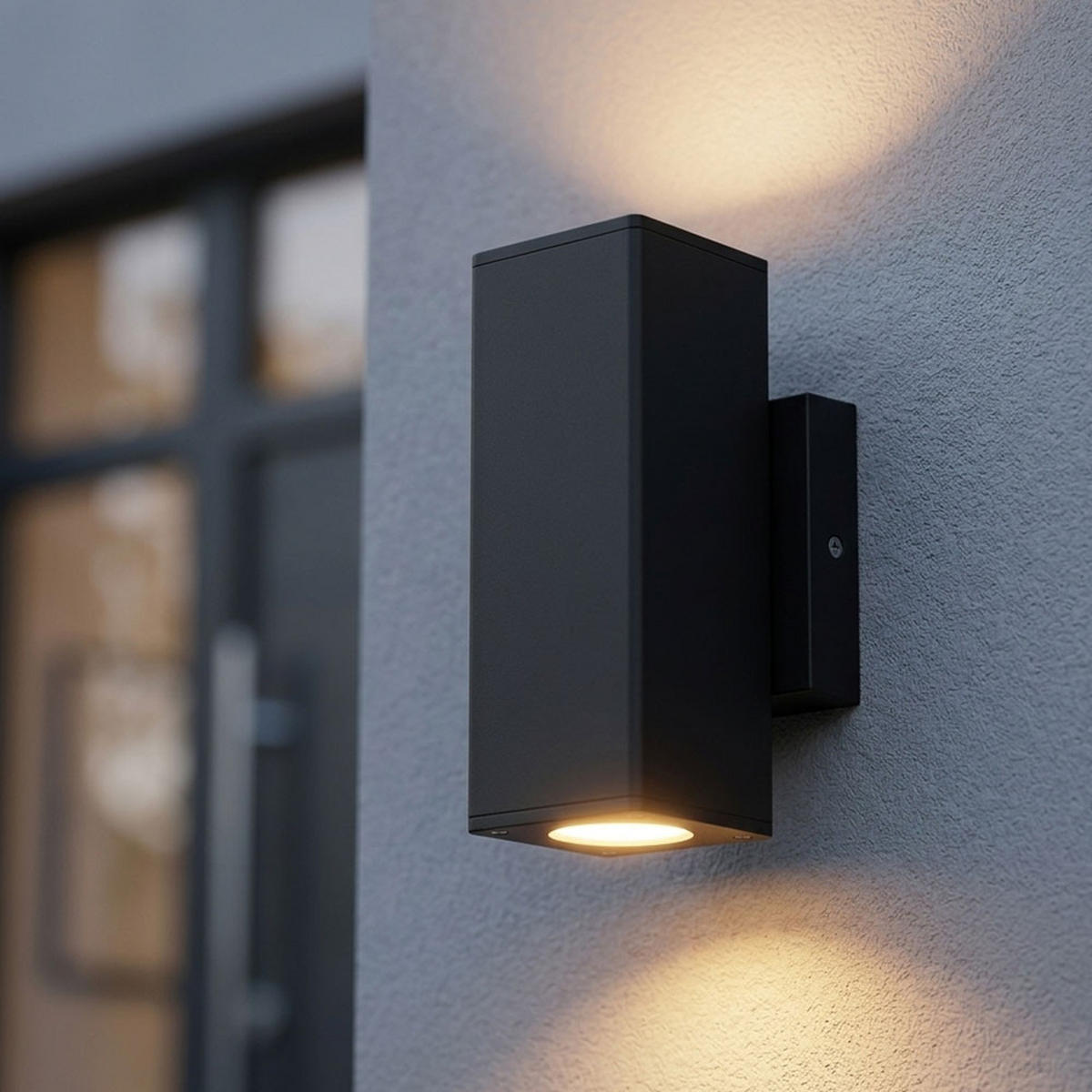LED AUSSENWANDLEUCHTE Edelstahl Anthrazit 2-flammig - Anthrazit, Metall (9.9/7.6/18.6cm)