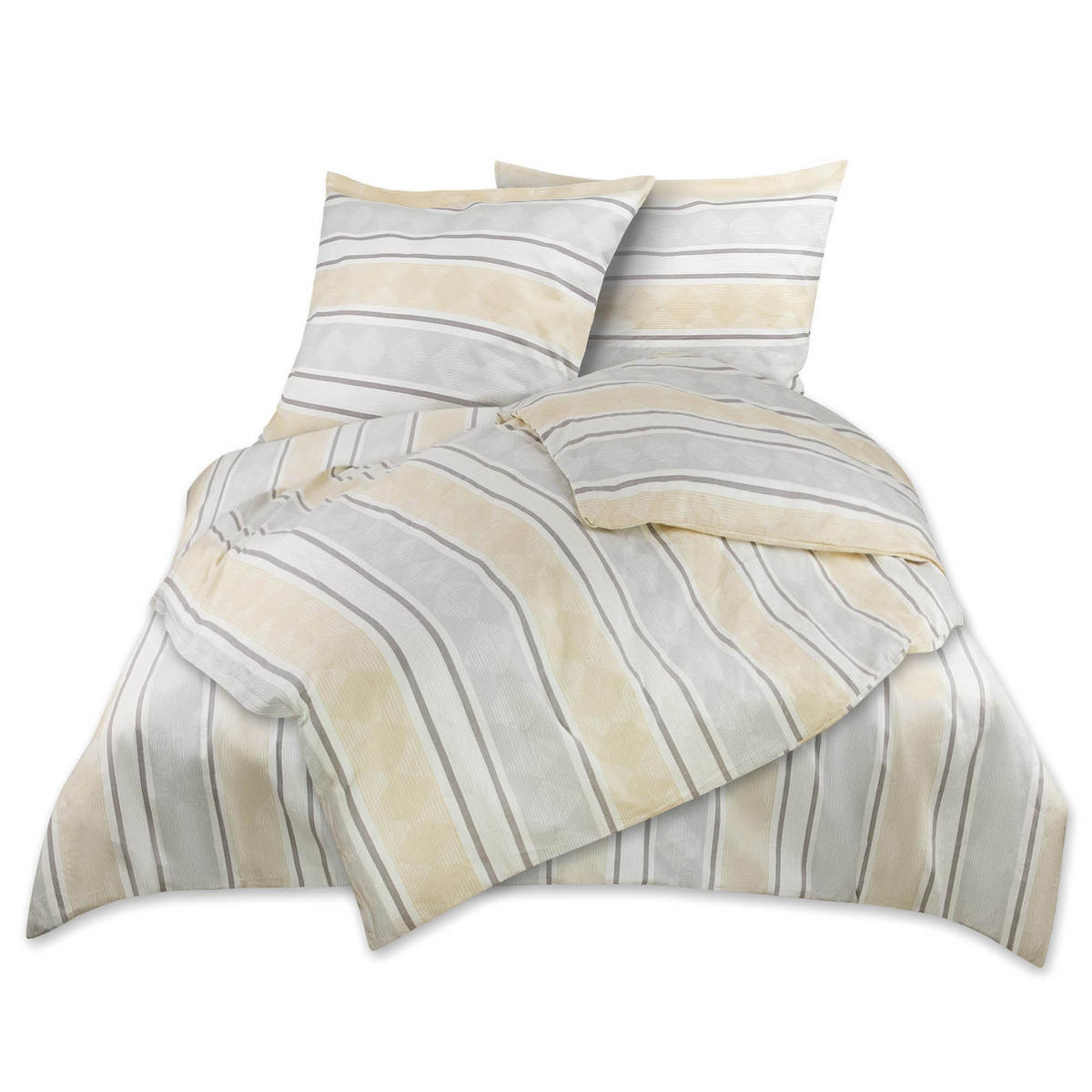 BETTWÄSCHE Viola Biber 135x200cm Beige 4tlg - Beige, Textil (135/200cm)