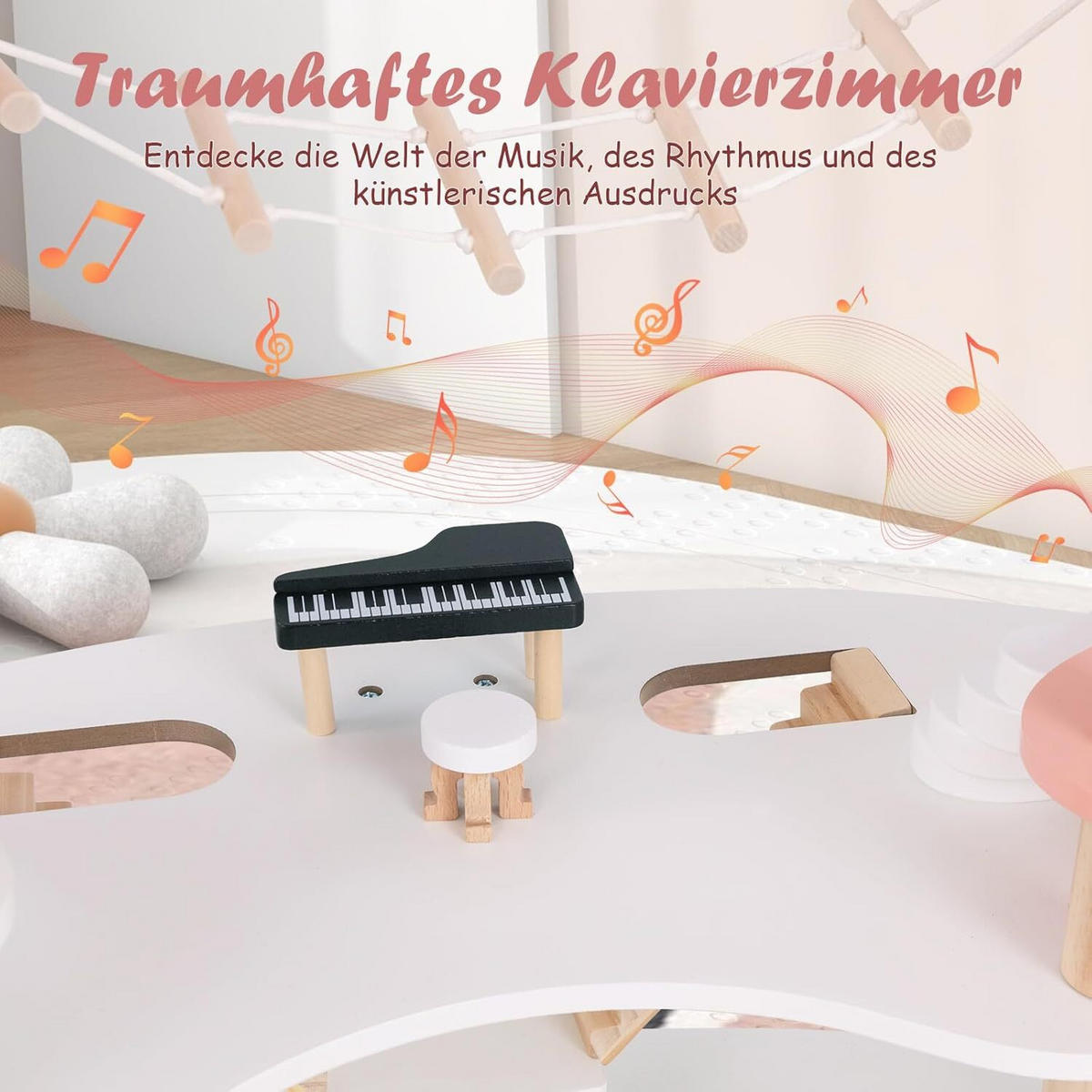 PUPPENHAUS 85cm Rosa - Pink, Holz (48/85/100cm) - COSTWAY