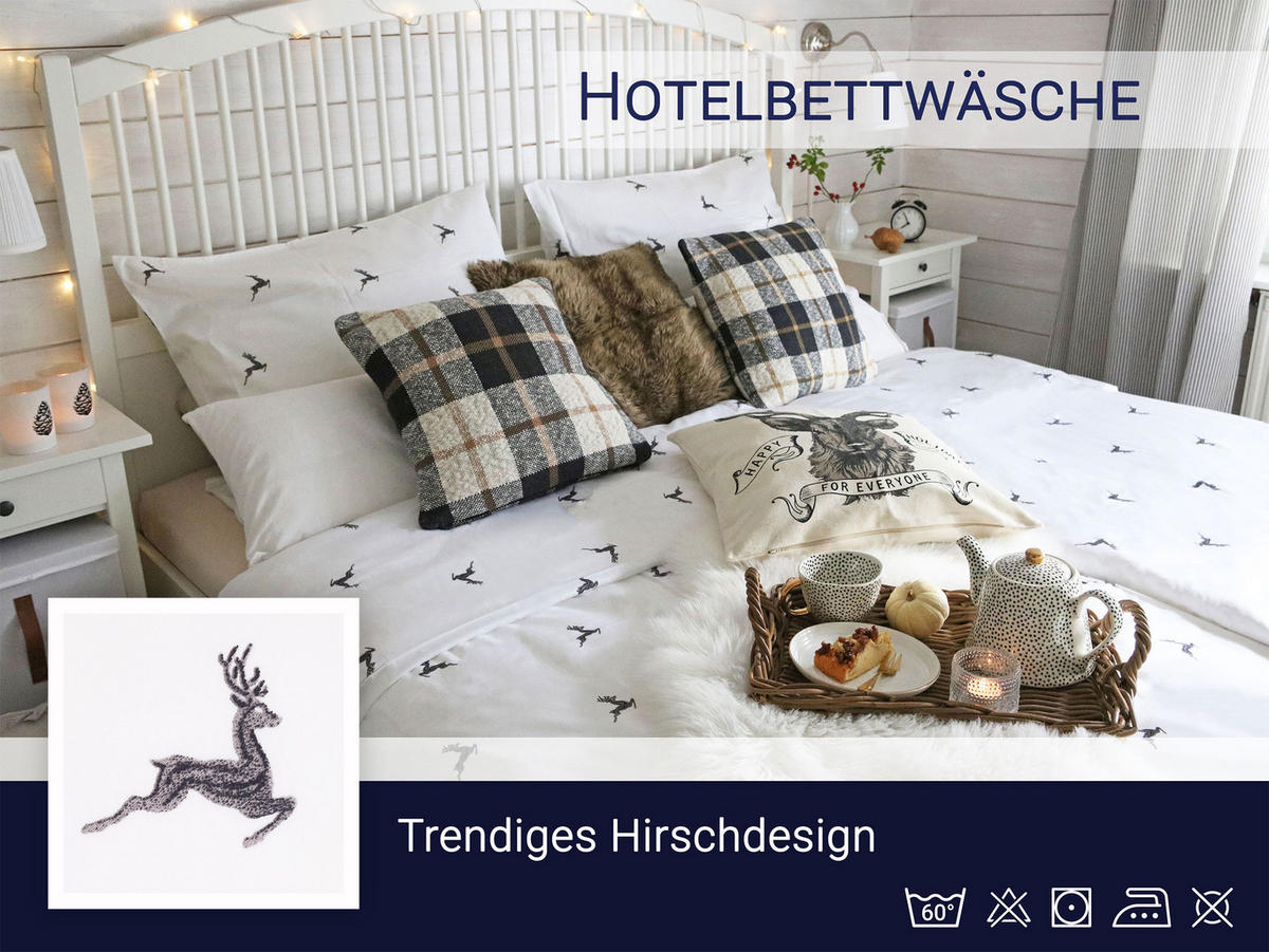 BETTWÄSCHE, 80x80 cm + 135x200 cm, 100% Baumwolle, Weiß - Weiß, Textil (135/200cm) - Zollner