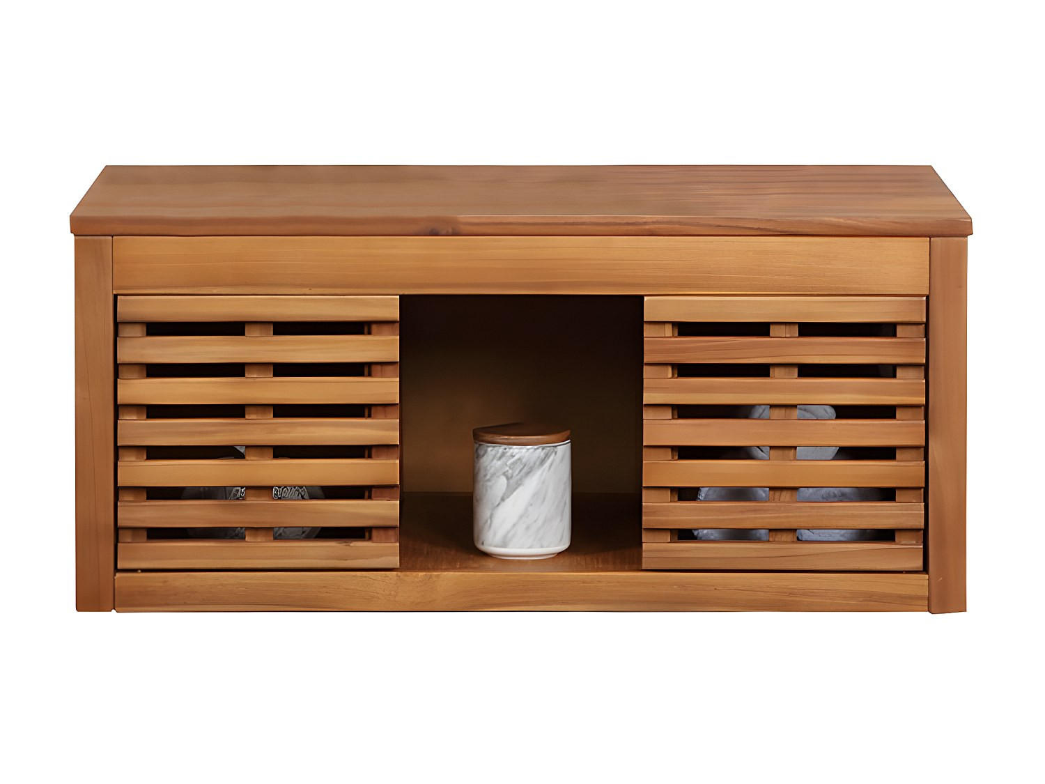 WASCHBECKENUNTERSCHRANK - 90 cm x 50 cm - holz - naturfarben dunkel Penebel - Naturfarben, Holz (90/40/50cm) - Vente-Unique