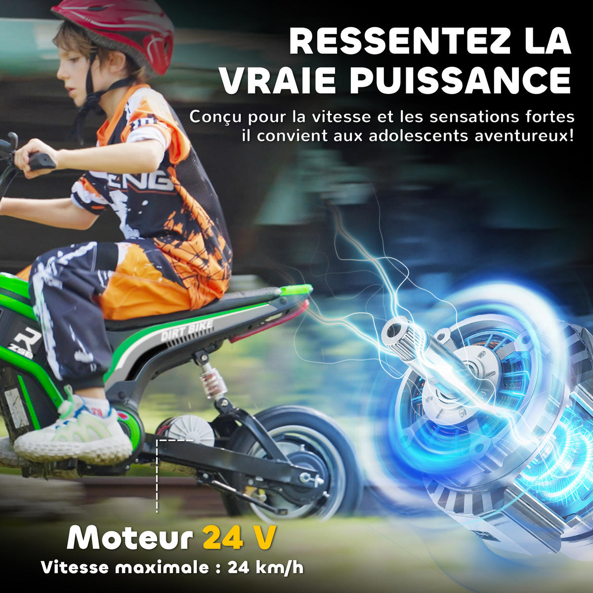 ELEKTRO-MOTORRAD DE-13117 8-16 km/h Grün - Grün, Kunststoff (119/64/76.5cm) - ComfortXL