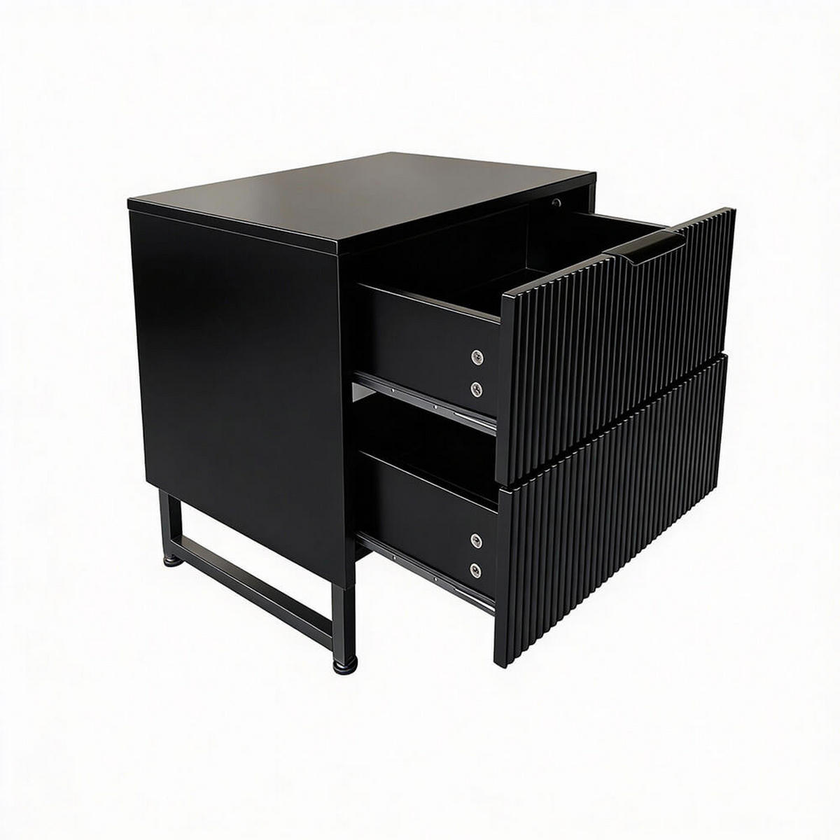 NACHTTISCH NYLA Schwarz - 45 x 61 cm - Schwarz, Holzwerkstoff (45/61/39cm) - Home Deluxe