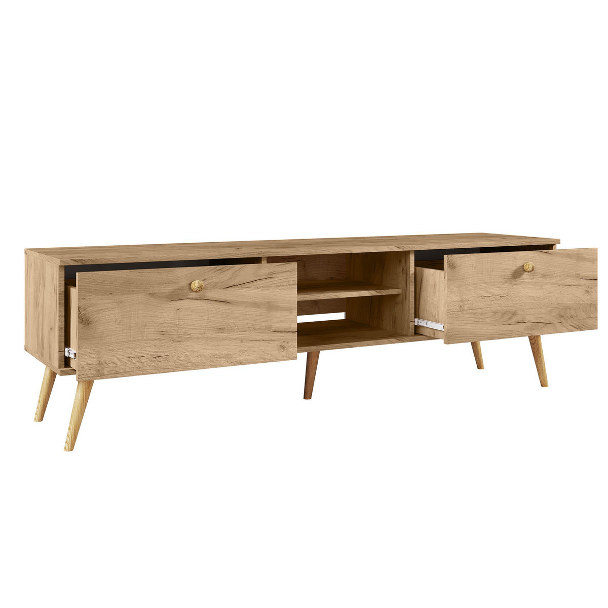 TV-SCHRANK Ikon Eiche Kraft mit Schubladen - Eiche Artisan, Holzwerkstoff (170/50/41cm) - Bettso
