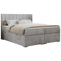 BOXBETT ALLY 180/200 Hellgrau Velvet - H3 - Hellgrau, Holz/Textil (180/200cm) - MKS