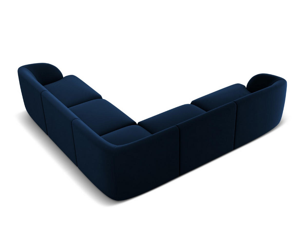 WENDBARES-ECKSOFA Miley aus Samt königsblau 5 Sitzplätze - Blau, Textil (255/255cm) - Micadoni