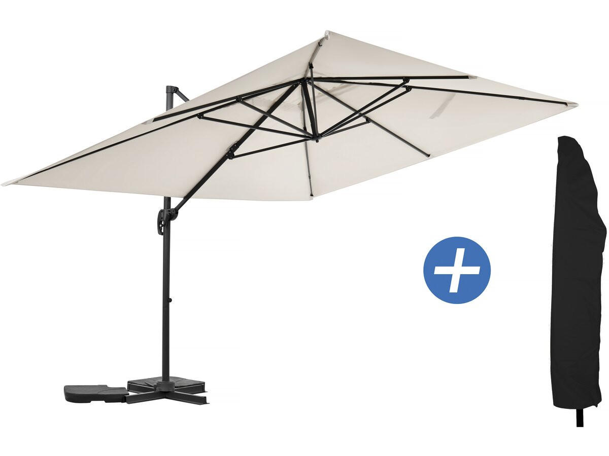 SONNENSCHIRM sky 4 Ekru - Beige, Metall (278/370cm) - Habitat Garten