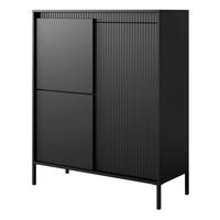 KOMMODE 104 cm Santori, Beine, 2 Türen, Schwarz - Schwarz, Holz/Metall (104/123/40cm) - Emporius