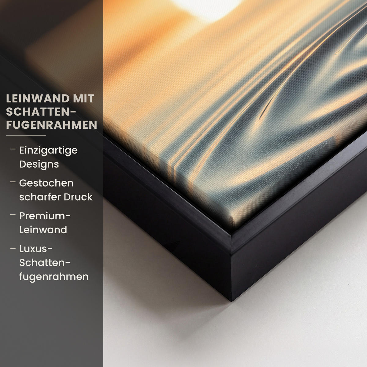 LEINWAND Bilder mit Rahmen - Herz - Wasser - Sonnenuntergang - Natur - Zen - 30x20 - Bernsteinfarben, Textil (30/20cm) - MuchoWow