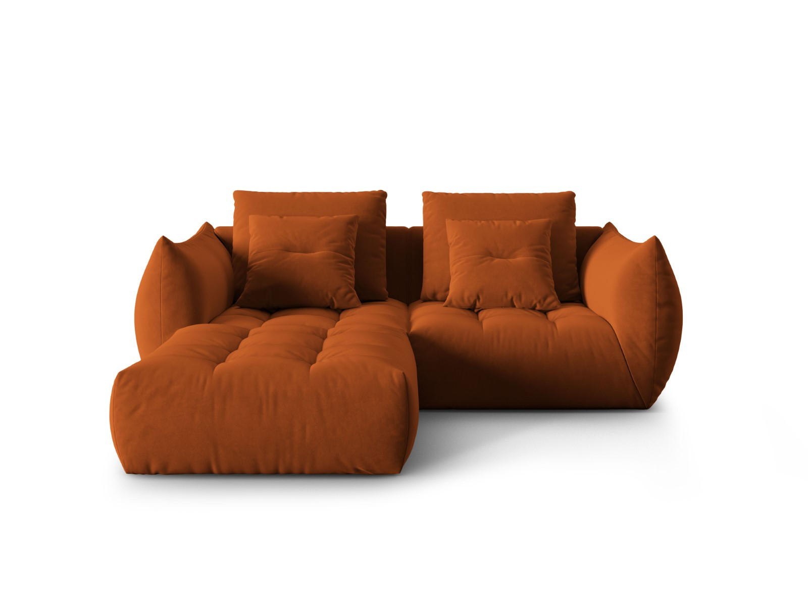SOFA modular Bloom aus Samt terrakotta 3 Sitzplätze - Terracotta, Textil (216/232cm) - Micadoni
