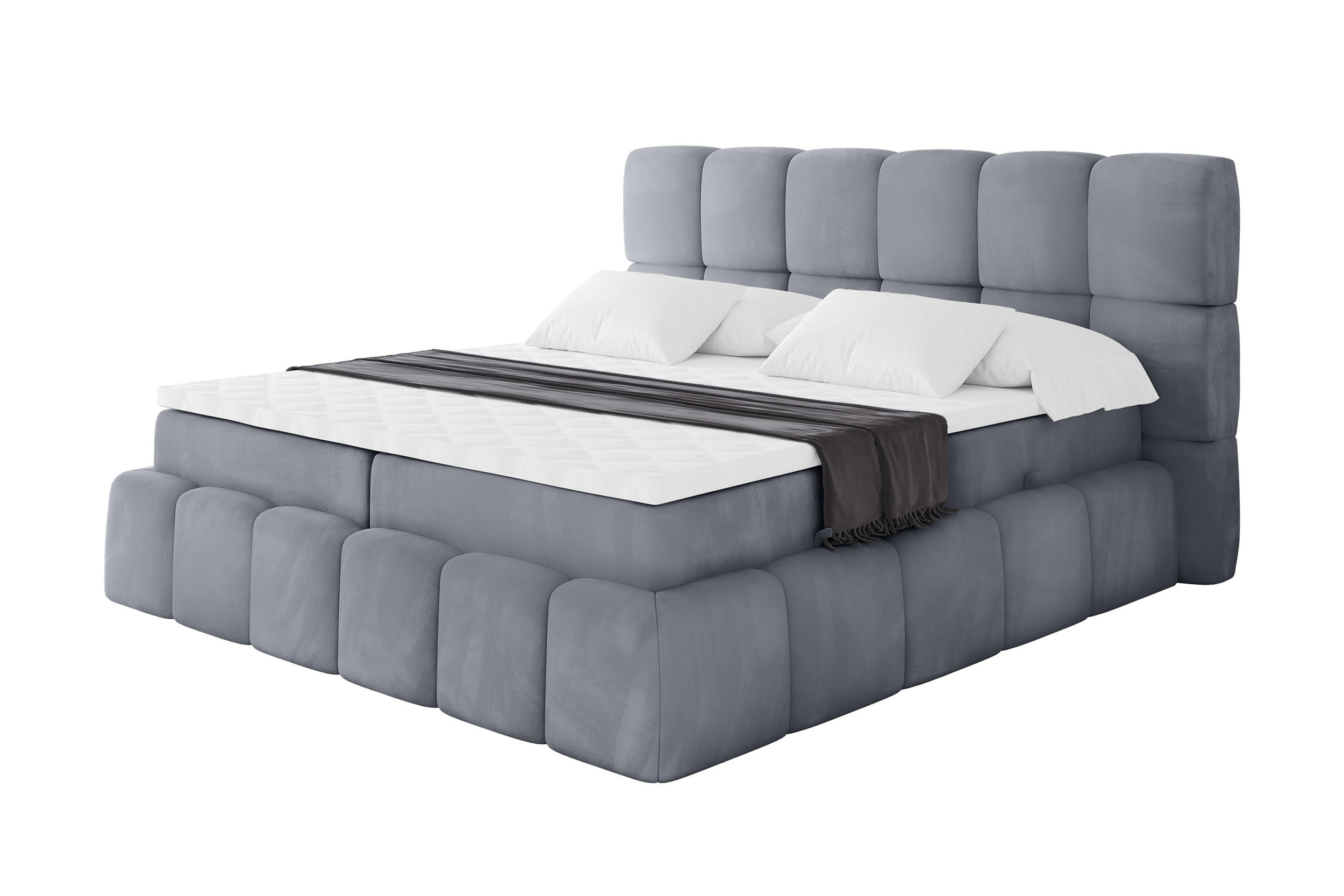 Altdecor Boxbett Grau 160x200 cm