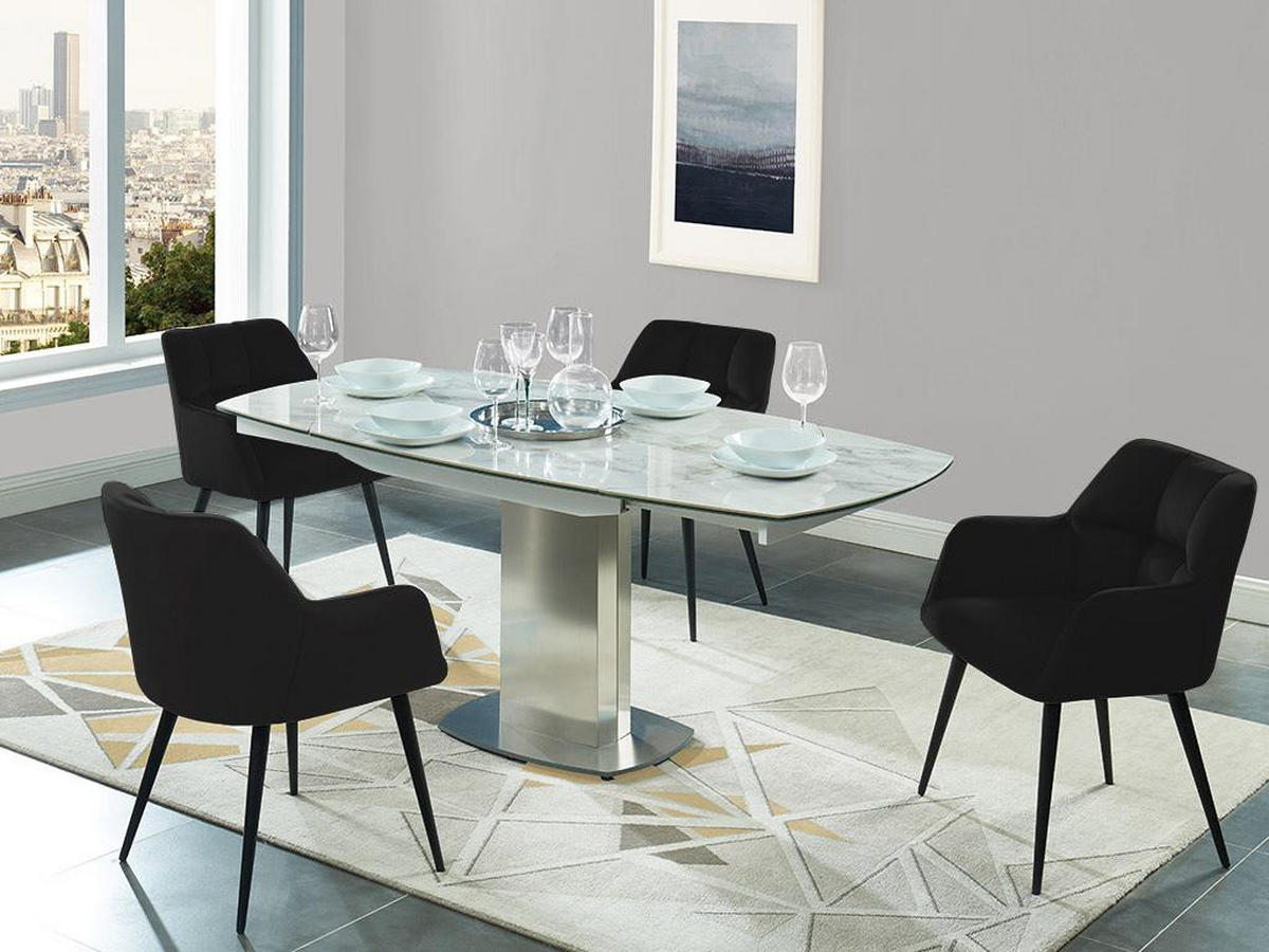 STUHL 2er-Set - Samt & Metall - Schwarz - PEGA - Schwarz, Textil (62/78/58.5cm) - Pascal Morabito