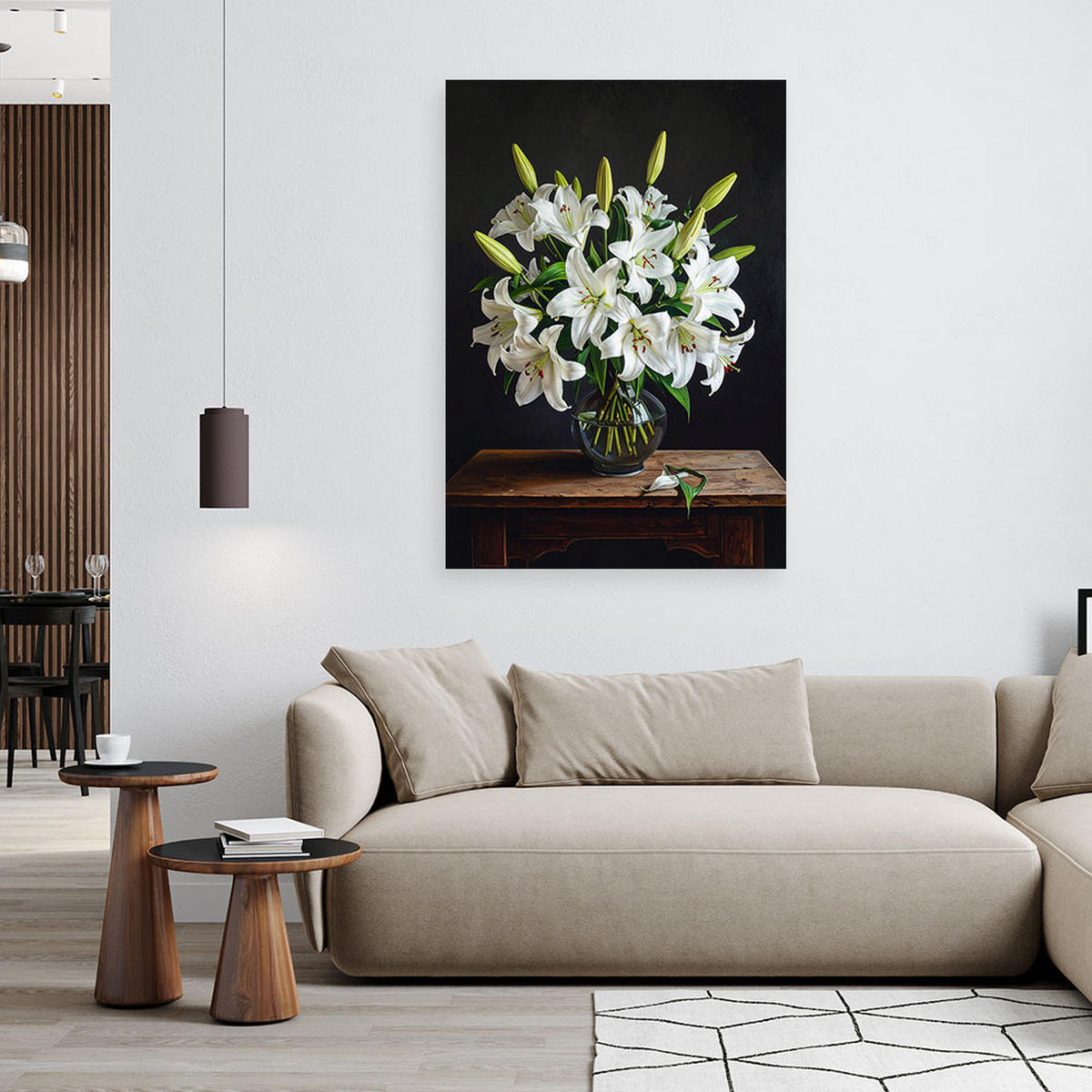 LEINWANDBILD Blumen 40x60cm - Weiß, Textil (40/60cm) - Feeby