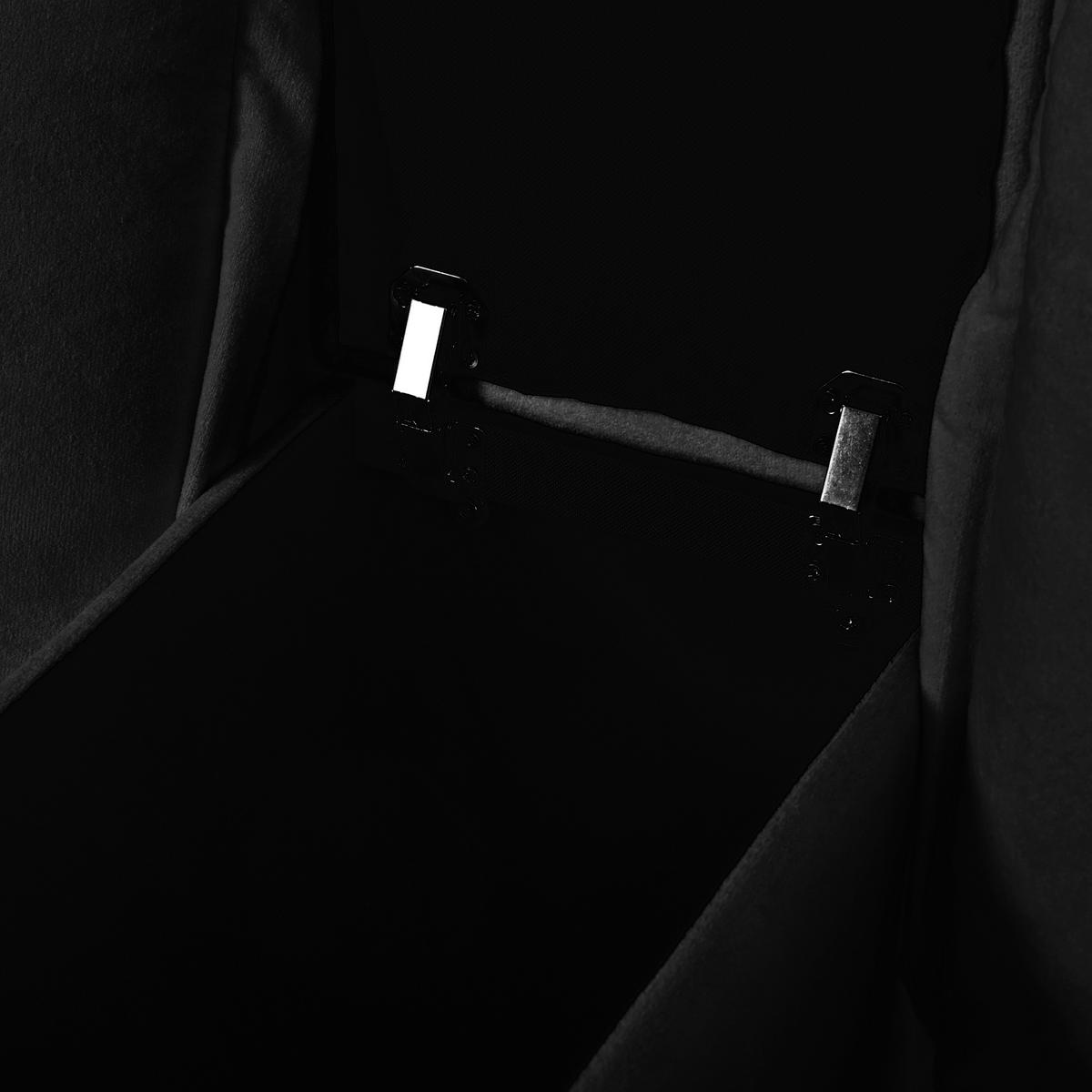 SOFA aus Chenille mit USB-Anschlüssen & Stauraum, schwarz - Schwarz, Textil (155/90/224cm) - Luhomfu