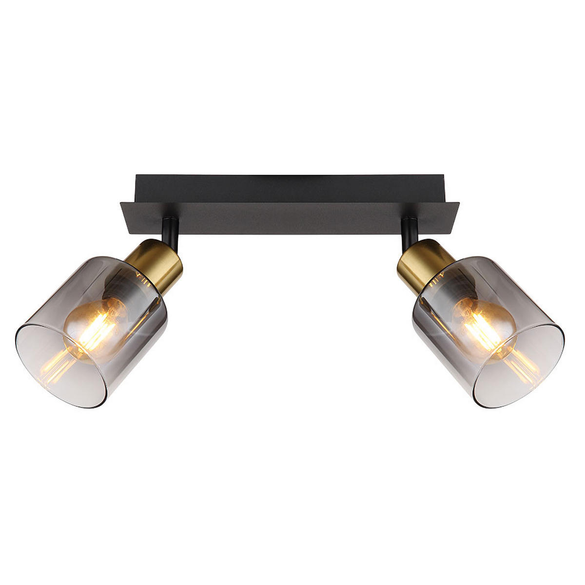 DECKENLEUCHTE Metall Schwarz Gold - Schwarz, Glas (25/8/18.2cm) - Globo Lighting