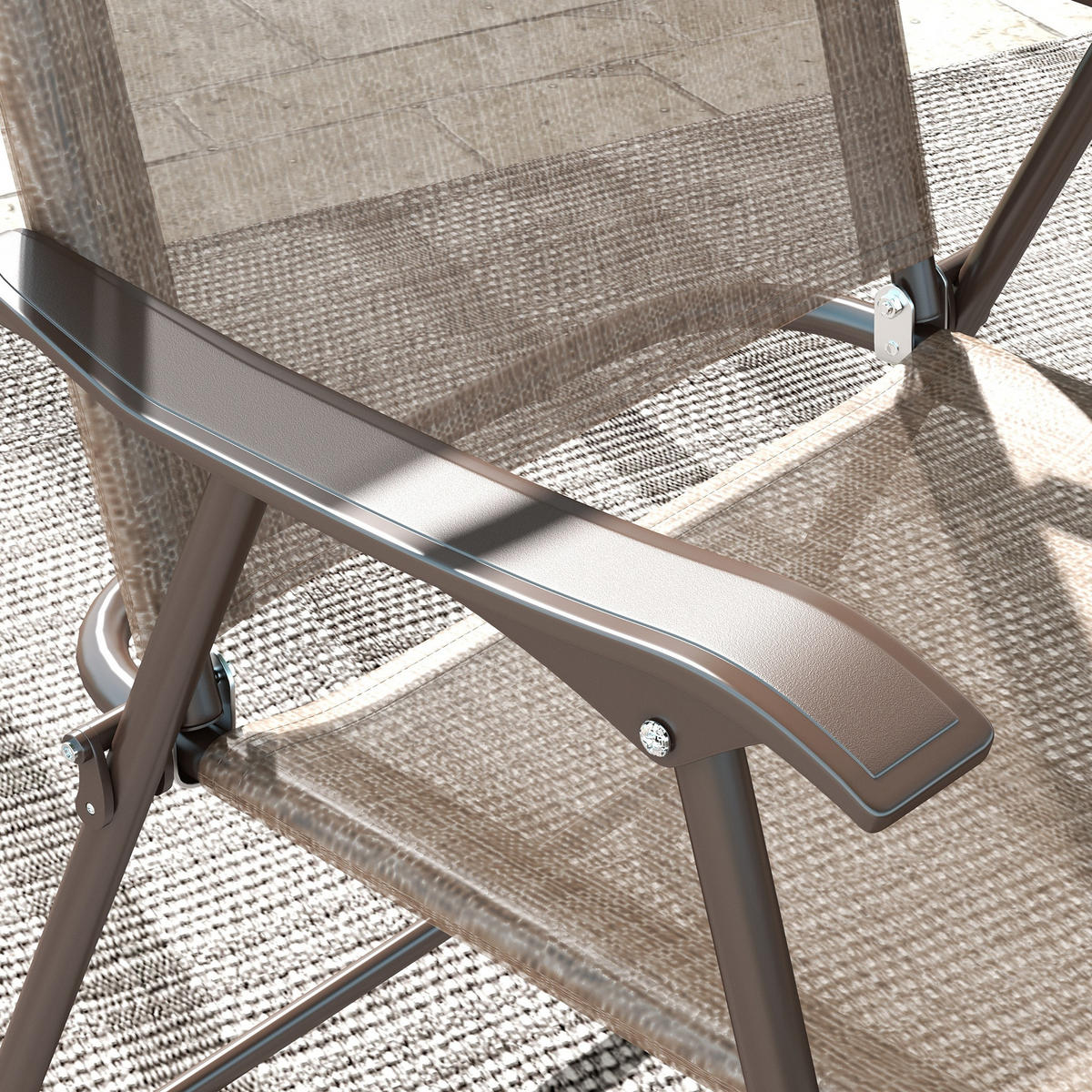 KLAPPSESSEL Braun 2 Stück - Braun, Metall (56/97/62cm) - GiPP
