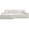 ECKSOFA Farese New Hellbeige Chenille - Ecru/Schwarz, Kunststoff/Textil (267/167cm) - Selsey