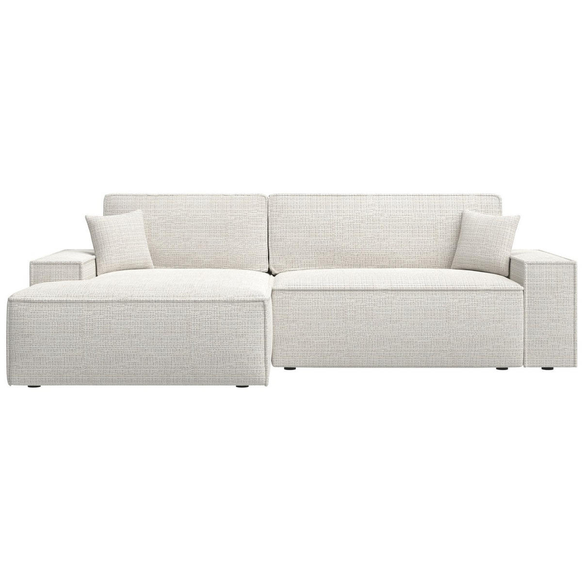 ECKSOFA Farese New Hellbeige Chenille - Ecru/Schwarz, Kunststoff/Textil (267/167cm) - Selsey