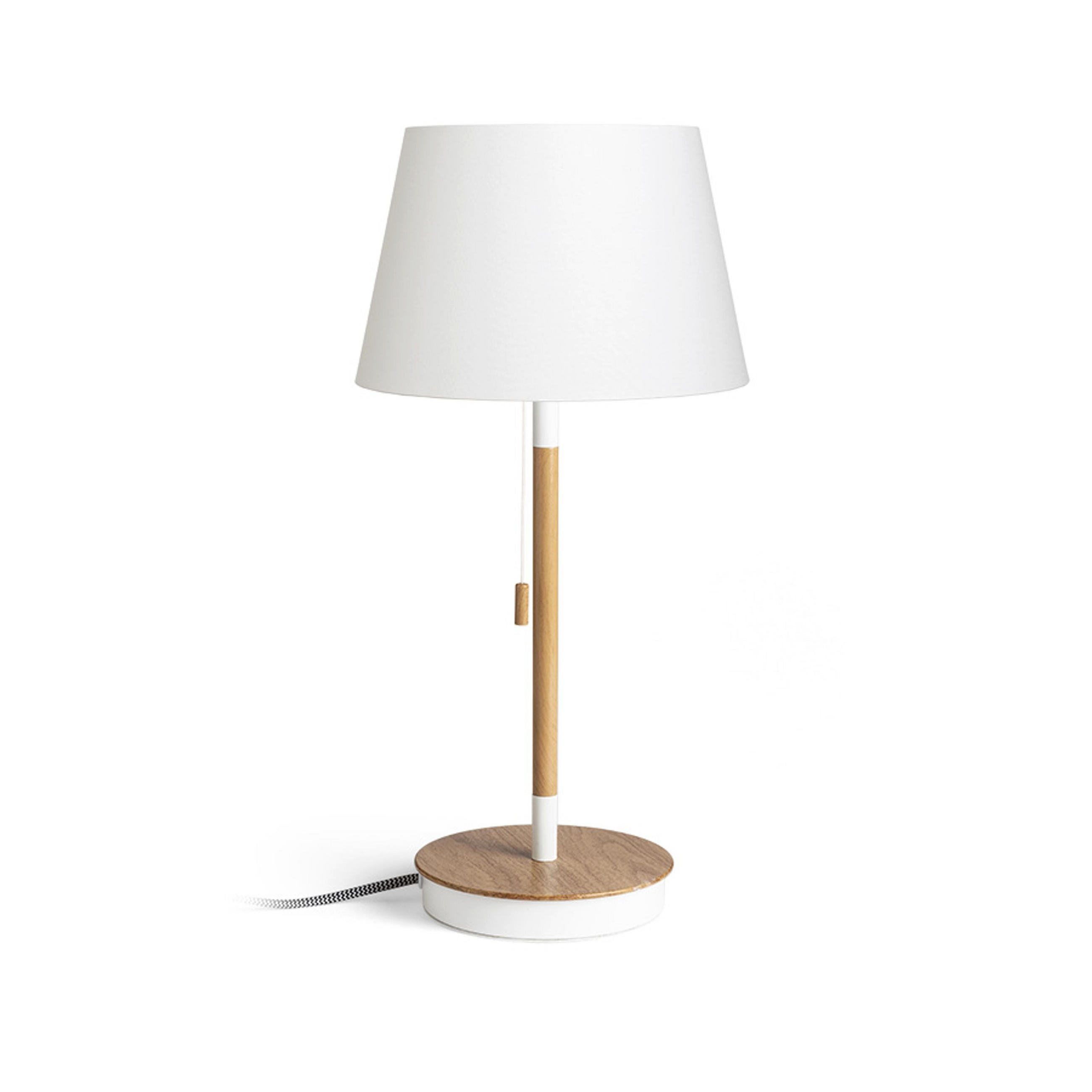 TISCHLEUCHTE KEITH/ALVIS 24 Weiß Buche 11 W - Weiß, Holz (24/24/50.5cm) - Rendl