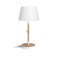 TISCHLEUCHTE KEITH/ALVIS 24 Weiß Buche 11 W - Weiß, Holz (24/24/50.5cm) - Rendl