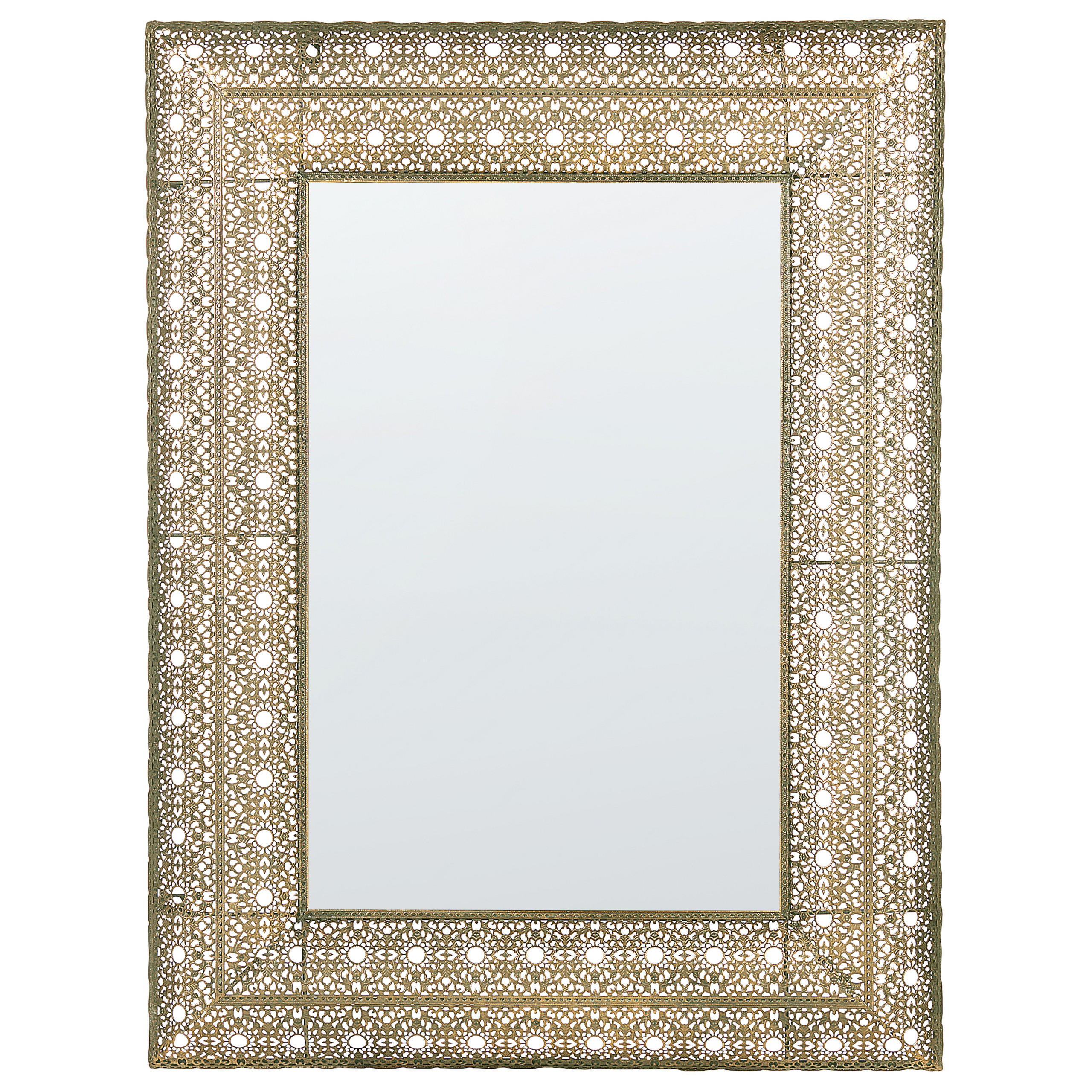 WANDSPIEGEL gold rechteckig 69/90 cm Dehradun - Goldfarben, Metall (60/90/5cm) - Beliani