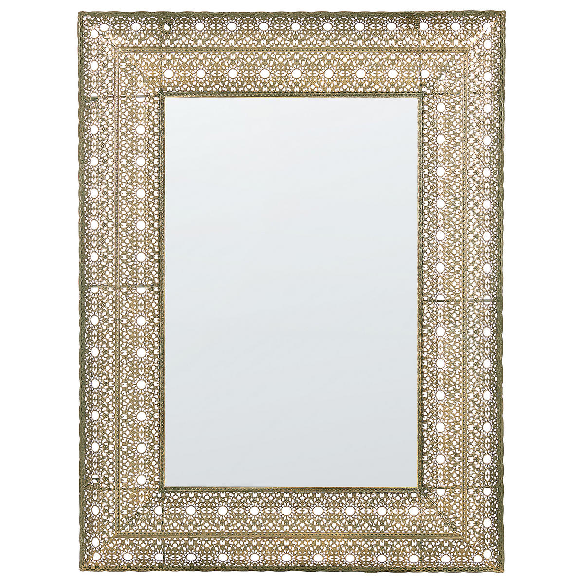 WANDSPIEGEL gold rechteckig 69/90 cm Dehradun - Goldfarben, Metall (60/90/5cm) - Beliani