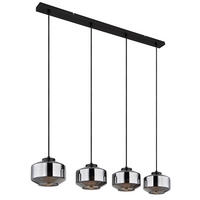 HÄNGELEUCHTE Metall Glas Schwarz - Schwarz, Glas (96/18/120cm) - Globo Lighting