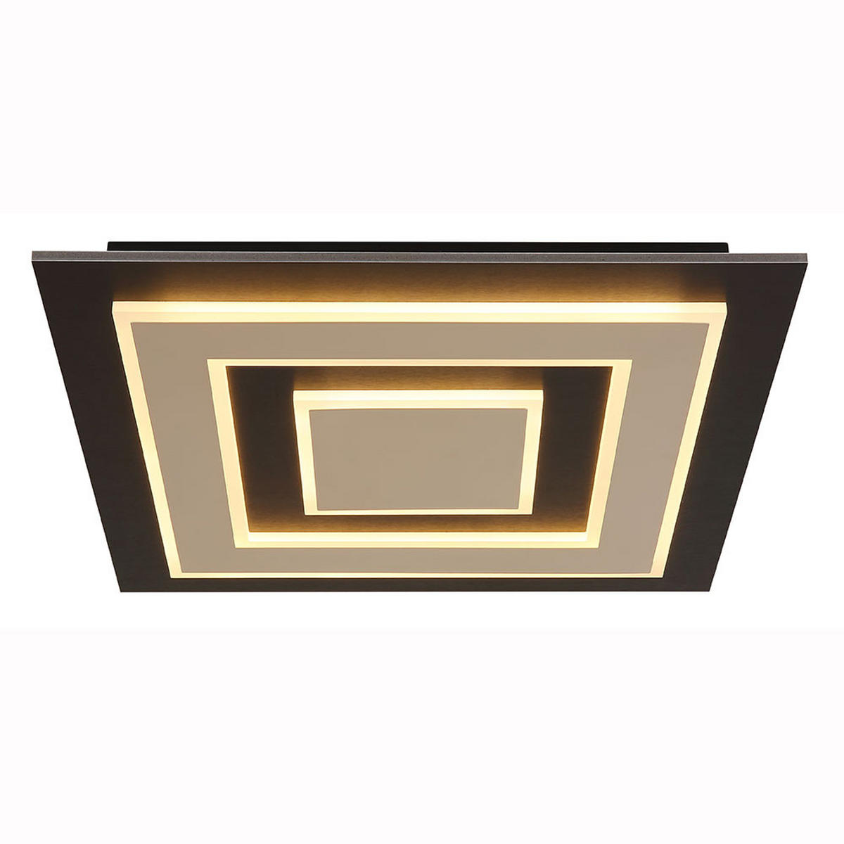 LED DECKENLEUCHTE JAYDEN Metall Schwarz Champagner - Champagner, Metall (48/48/6.2cm) - Globo Lighting