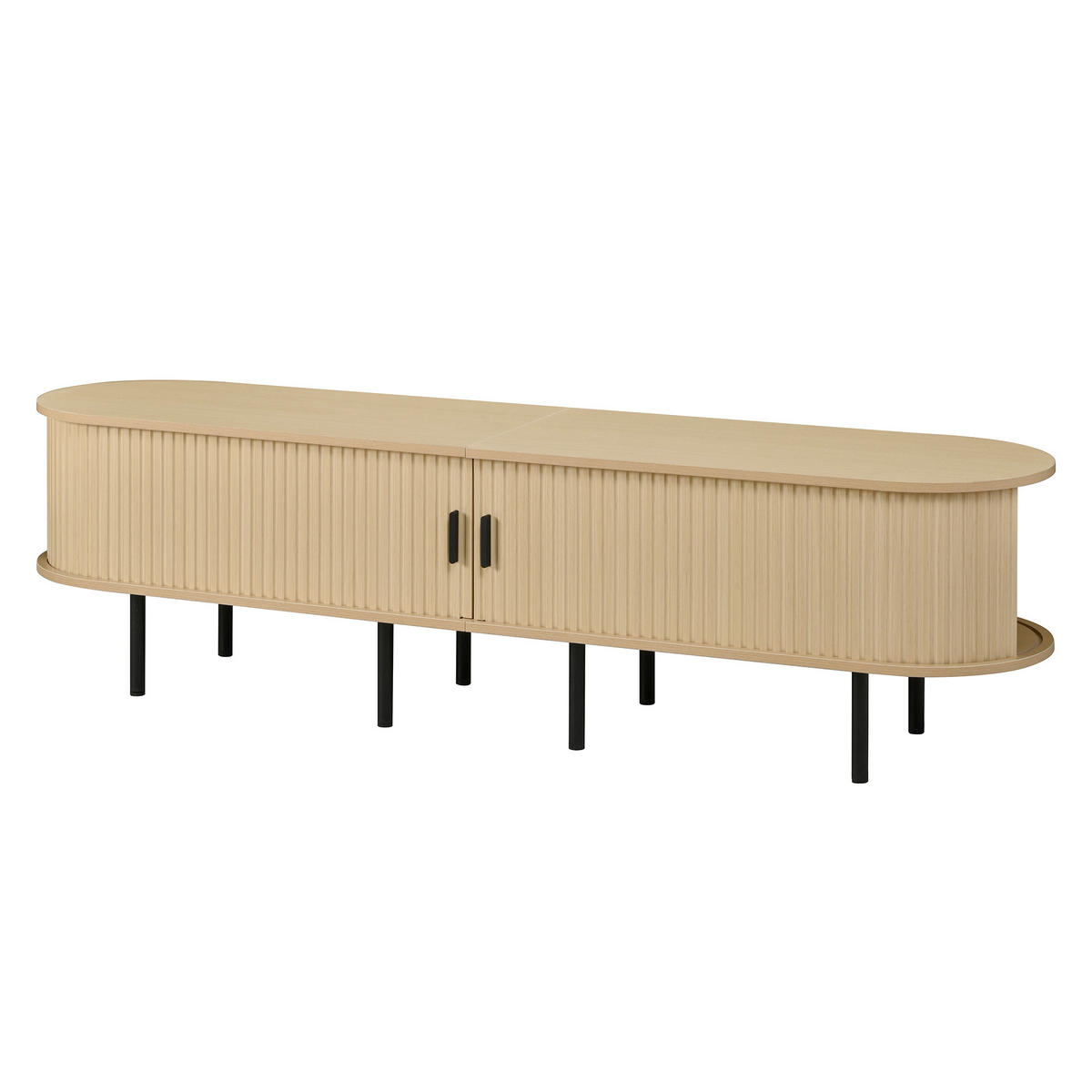 TV-ELEMENT 170/40/46 cm Natürlich mit Schiebetüren und 2 offene Fächer - Ahornfarben, Holz (170/46/40cm) - Oxeza