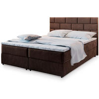 POSTEL BOXSPRING KERLO 160x200 cm, s matrací a úložným prostorem, hnědá - hnědá, kompozitní dřevo/textil (160/200cm) - MASSENO