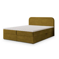 BOXBETT ARMEL 140x200 cm mit Matratze und Topper - Gelb - Gelb, Holz (140/200cm) - MASSENO