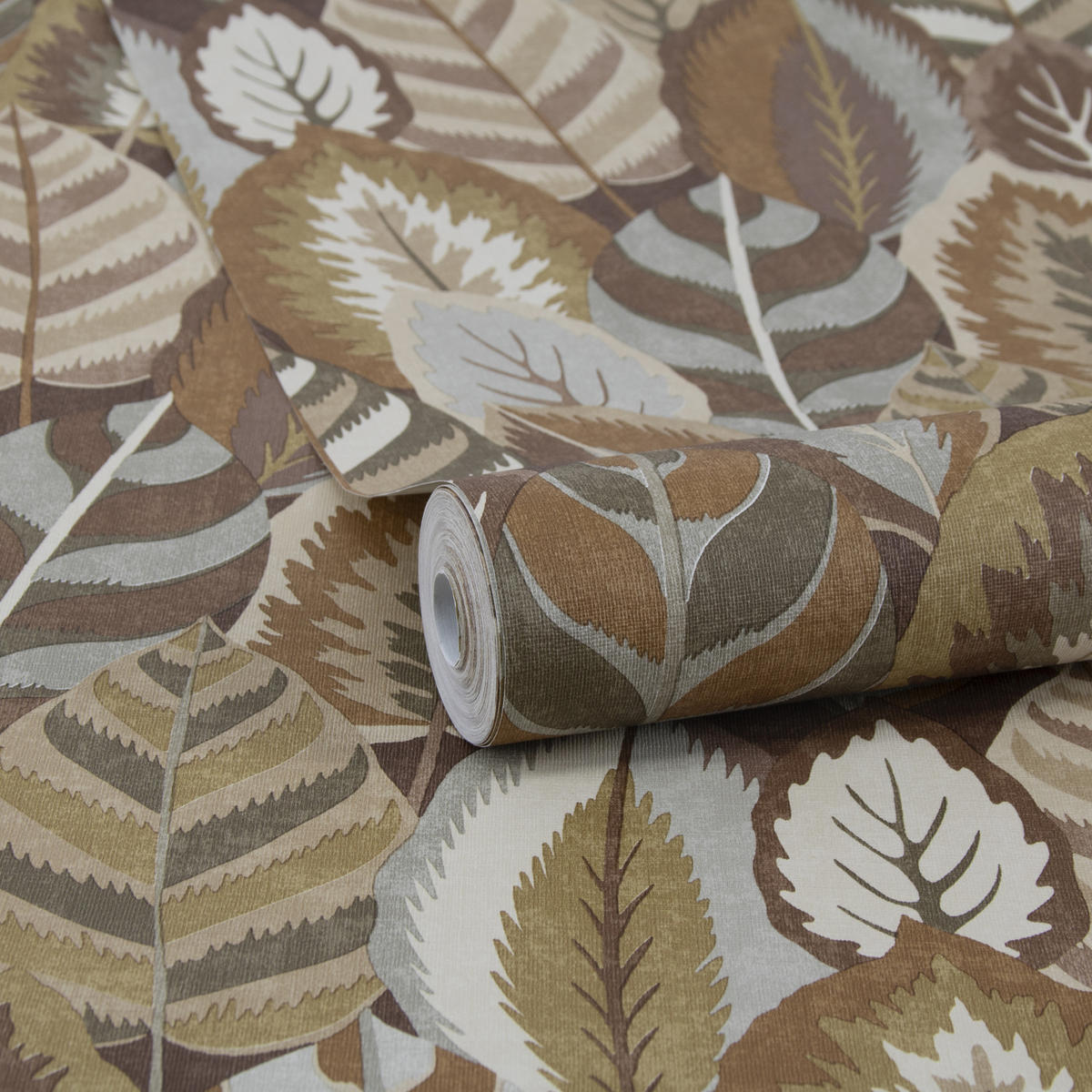 VLIESTAPETE - Arty Leaves Braun - Braun, Papier/Kunststoff (52/1000cm) - Sublime