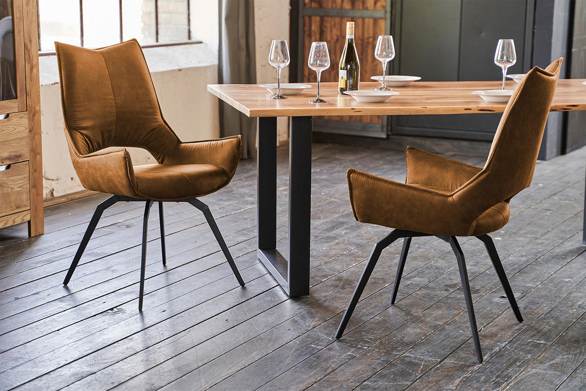 DREHSTUHL SIVO Braun Webstoff - Braun, Textil (57/95/56cm) - KAWOLA